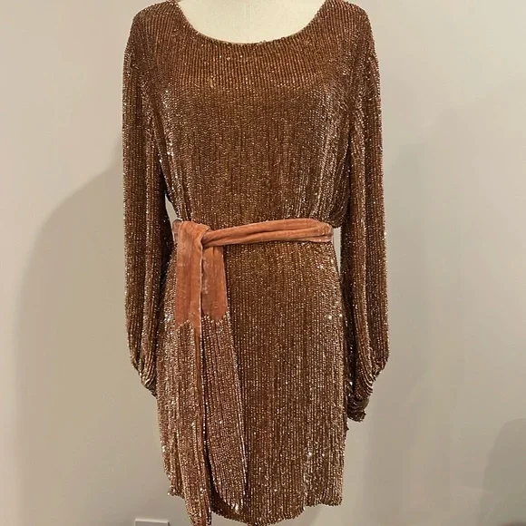 Retrofete | Dresses | Retrofete Beaded Party Dress With Tie | Poshmark